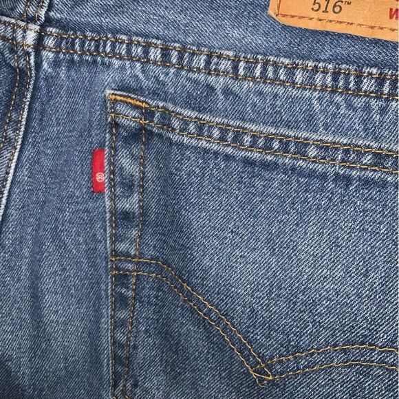 levi 516 34w 30l denim jeans levi strauss levi’s‎ cotton straight leg - Picture 7 of 8